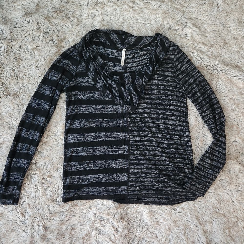 Michael Farrell Mixed Stripe Lightweight Knit Cowl Neck Sweater Women's Small